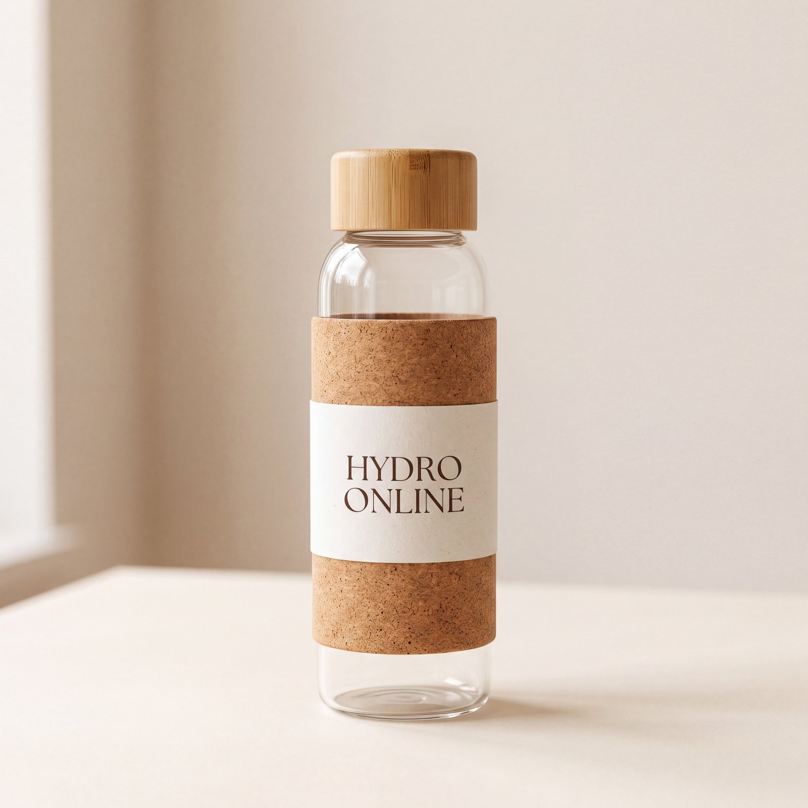 Borosilicate Glass Bottle - Cork Sleeve