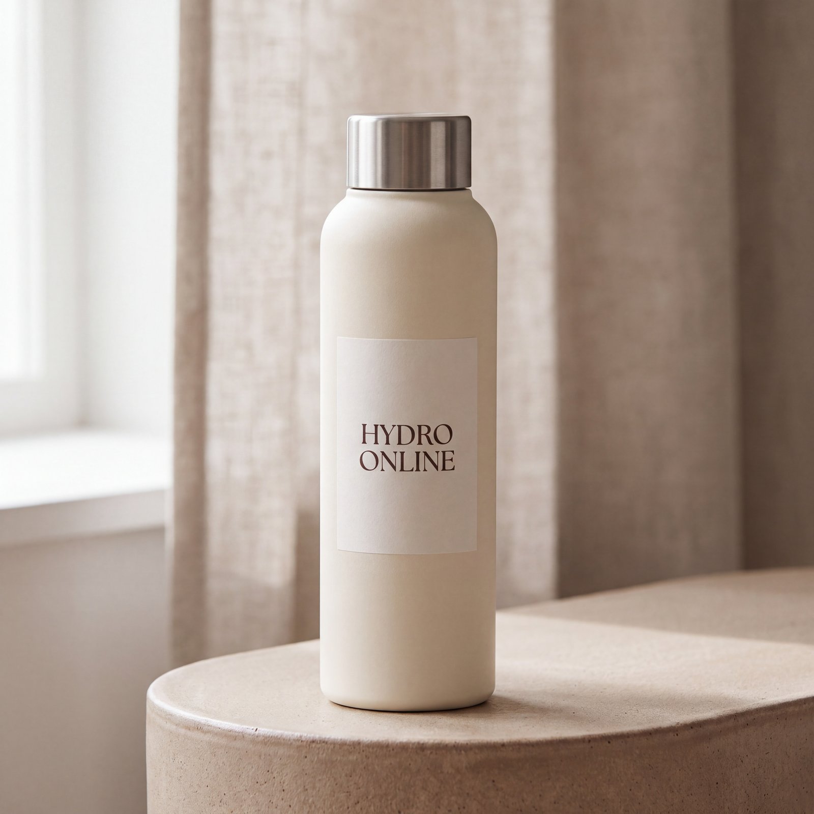 Steel Flask Bottle 18oz - Cream