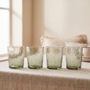 Textured Water Glasses - Sage