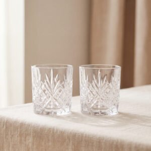 Cut-Glass Rocks Tumblers - Set of 2